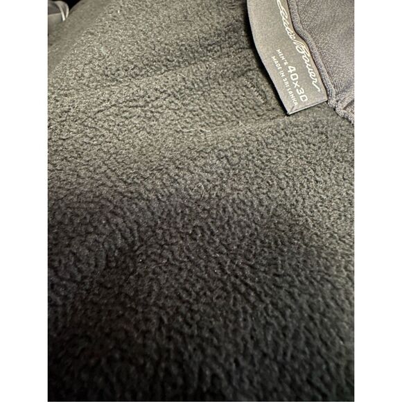 Eddie Bauer Mens Black Fleece Lined Winter Pants Size 40x30 Nylon Stretch Outdoo - Picture 4 of 4